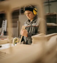 Worker with protection