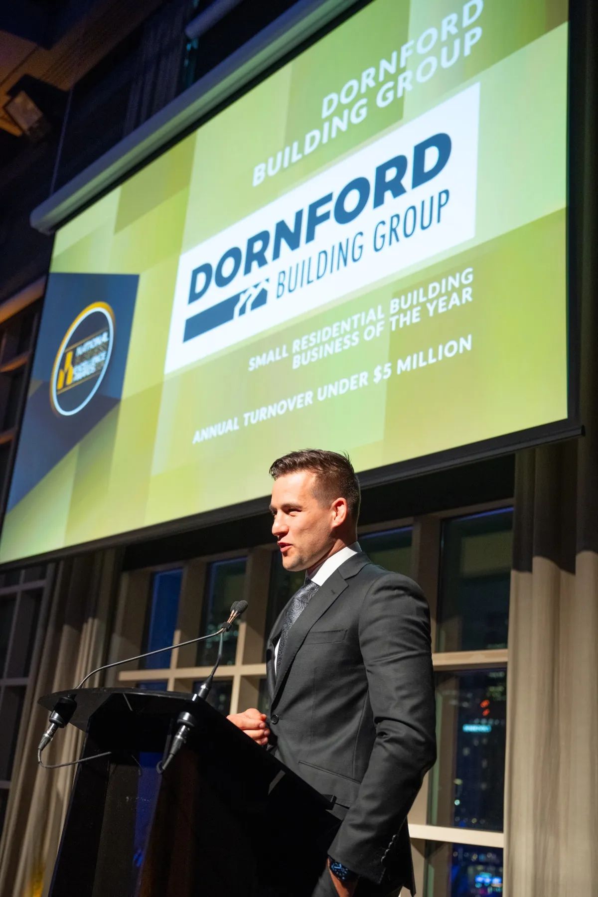 Dornford Building Group award ceremony — Small Residential Building Business of the Year