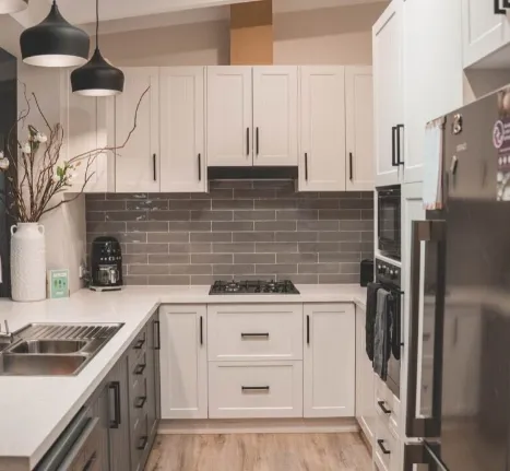 Dornford kitchen renovation — grey tile backsplash
